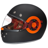 Daytona Retro Helmet - Dull Black Orange